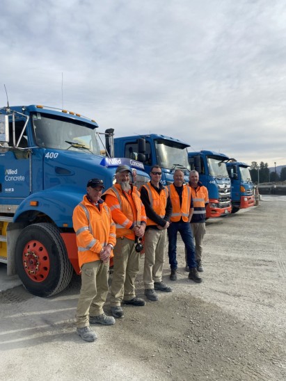 Allied Concrete Alexandra team group photo in outdoor setting